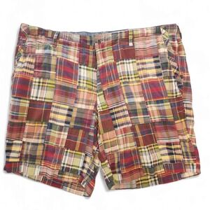 Vintage Polo Ralph Lauren Madras patchwork plaid cotton chino shorts Men's sz 42